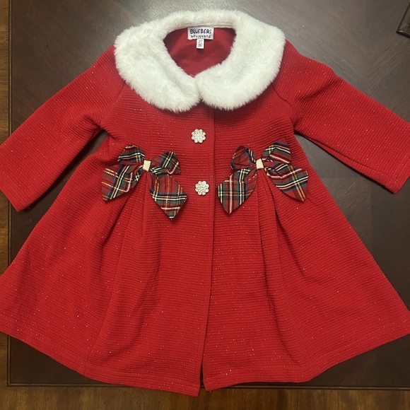 Blueberi Boulevard Baby Girls Red Swing Coat, Size/2T - Picture 7 of 7